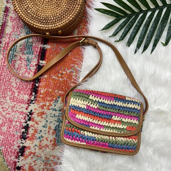 Boden Crossbody Bag Purse Colorful Woven Boho Summer Preppy - Picture 1 of 9